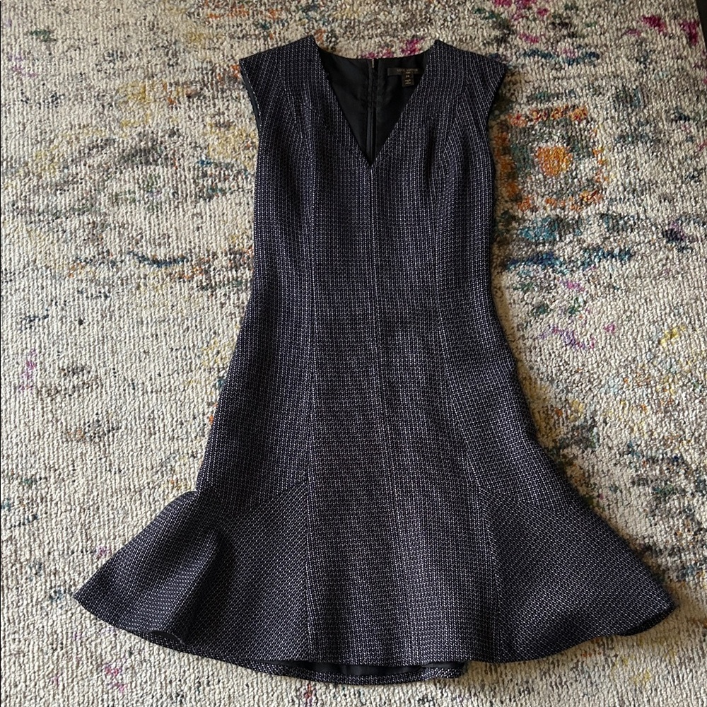 Louis Vuitton Black and Gray Textured Skater Dress